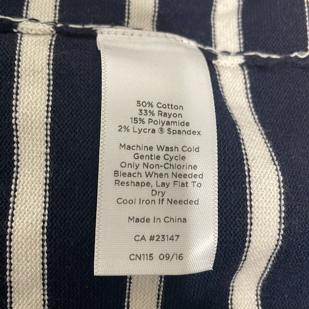 Navy Blue, White Striped Dress -‎ Talbots size 10 - Picture 4 of 4